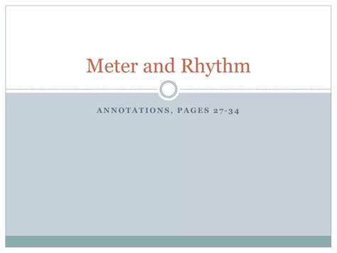 PPT - Meter and Rhythm PowerPoint Presentation, free download - ID:2369777