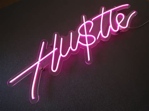 Hustle Neon Sign Pink Hustle Neon Lightus Seller