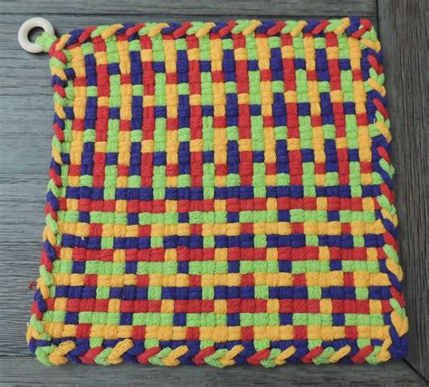 8x8 Potholder Hot Pad Trivet Kitchen Ware Cotton Potholder Handcrafted Potholder Woven