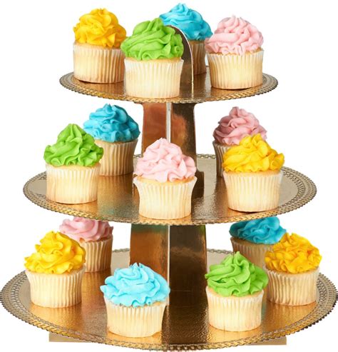 3 Tier Gold Cupcake Tower Stand Decony