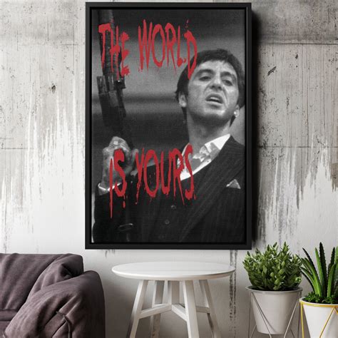 Scarface Poster Tony Montana Quote Hand Made Posters Canvas Etsy