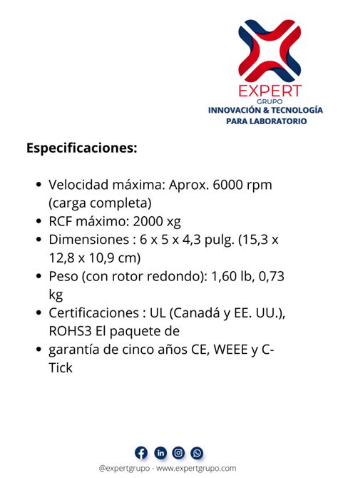 MINI CENTRÍFUGA SPROUT PLUS Expert Grupo