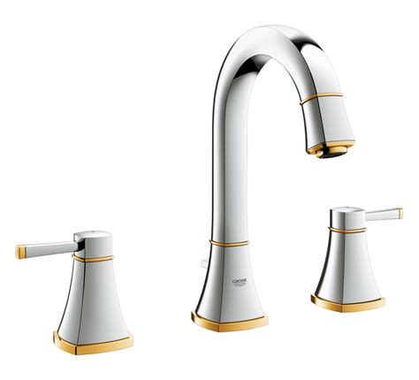 Grohe Spa Grandera Chrome Gold 3 Hole Basin Mixer Tap With Waste