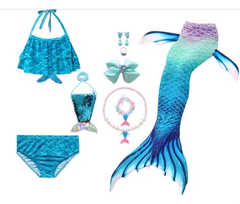 Set De Bikini Con Forma De Cola De Sirena Para Niños 2024 R Meses sin interés