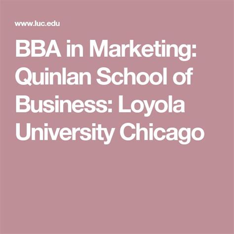 BBA in Marketing: Quinlan School of Business: Loyola University Chicago | Chicago university ...