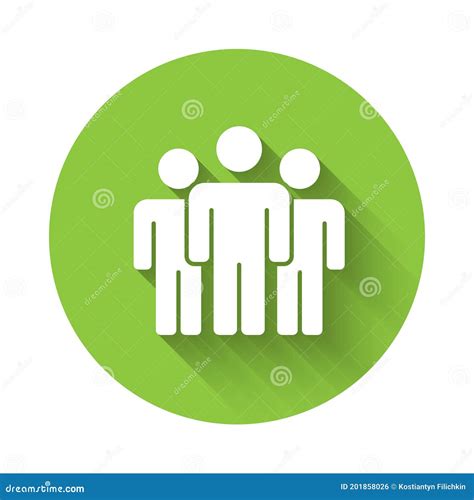 White Users Group Icon Isolated With Long Shadow Group Of People Icon