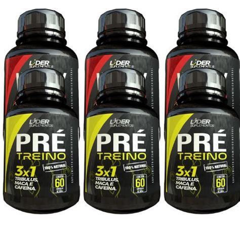 Whey Protein E Pré Treino 60 Cápsulas De 500Mg Kit 6 Potes Submarino