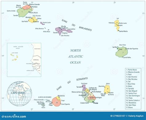 Ribeira Grande De Santiago Municipality Watercolor Map Of Cape Verde