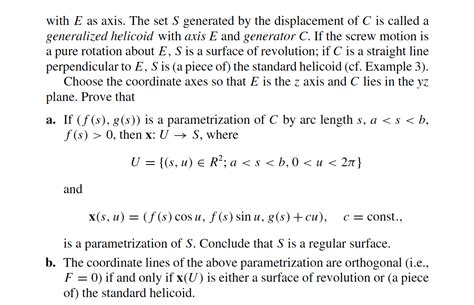Solved (Generalized Helicoids.) A natural generalization of | Chegg.com