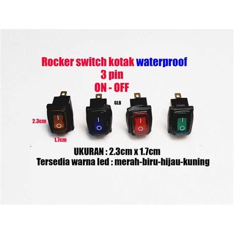 Jual Saklar KCD 1 Waterproof GLB 220V 3Pin Rocker Kotak Switch