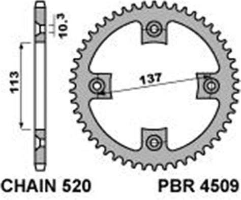 Rear Sprocket Pbr Size 520 Cod 4509 Z33 Teeth In Inox 4509 33 C45