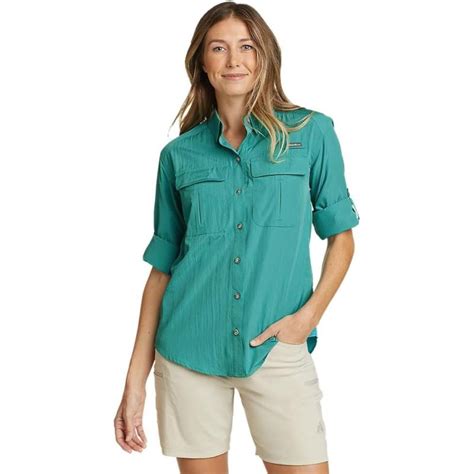 Eddie Bauer Women’s Upf Guide Long Sleeve Shirt Standard Port Eddie Bauer