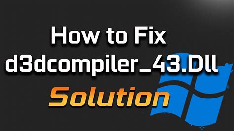 How To Fix D3dcompiler 43 Dll Missing Error Windows 11 GTA V YouTube