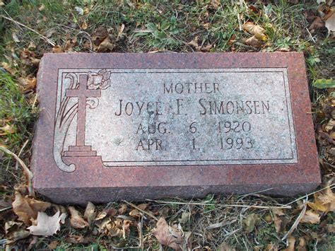 Joyce Faye Bergstrom Simonsen 1920 1993 Find A Grave Memorial