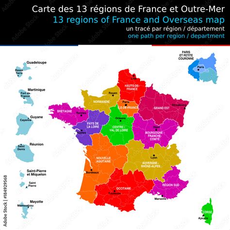 Vettoriale Stock Nouveau R Gion Sud Carte Des R Gions De France