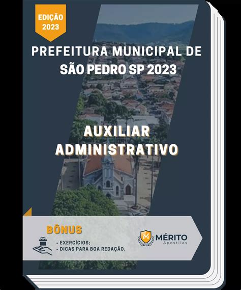 Apostila Auxiliar Administrativo Prefeitura De São Pedro Sp 2023