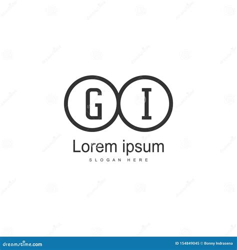 Initial GI Logo Template With Modern Frame Minimalist GI Letter Logo