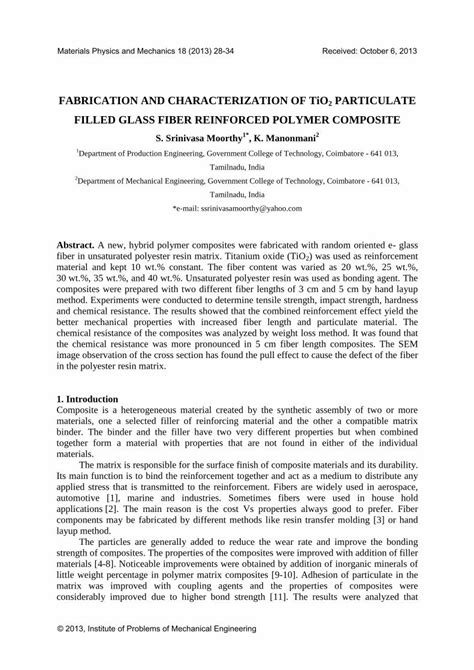 Pdf Fabrication And Characterization Of Tio Particulate