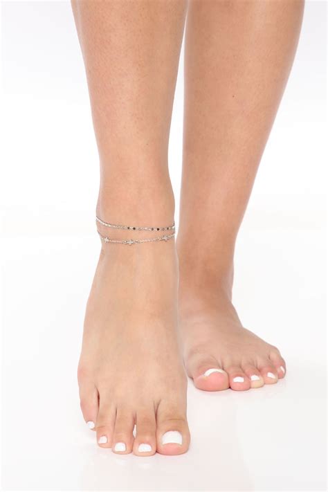 Just Crossed You Out Layered Anklet Silver Fashion Nova Jewelry Fashion Nova