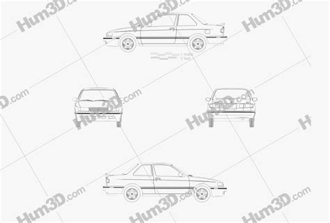 Nissan Sentra SE-R coupe 1994 Blueprint - 3DModels.org