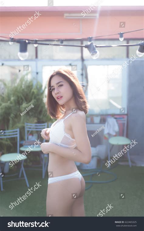 Sexy Beautiful Asian Woman White Lingerie Stock Photo 622465325 Shutterstock