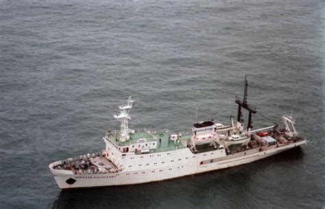 A Port Bow View Of The Soviet Yug Class Oceanographic Research Ship