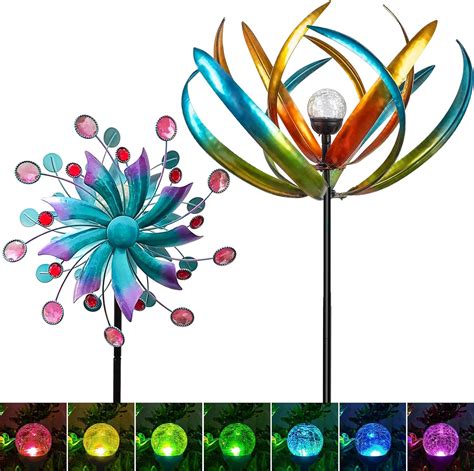 Amazon Solar Wind Spinners For Yard And Garden Metal Wind