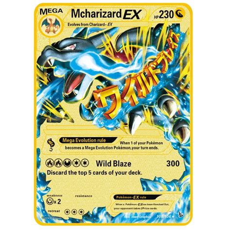 Pokémon Karten Charizard Anime GX MEGA Vmax Gold Metall Pokemon