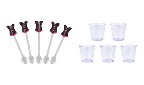 Mini Colheres Copinhos Ch De Lingerie Pink Preto Mercadolivre