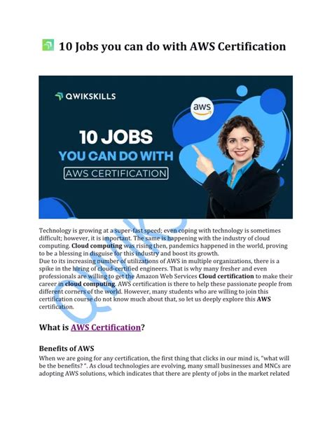 Ppt 10 Jobs You Can Do With Aws Certification 1 Powerpoint