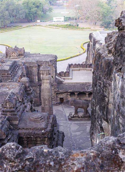 View at the Kailasa Temple, Ellora Caves, Maharashtra, India Stock Image - Image of monument ...