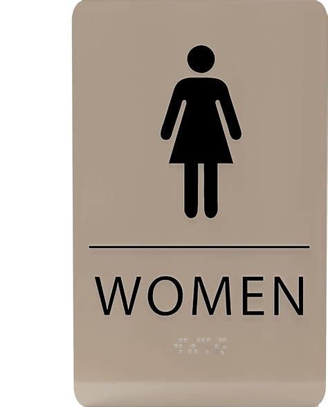 ADA CENTRAL SIGNS 6 X9 Womens Restroom Sign ADA Compliant Tactile