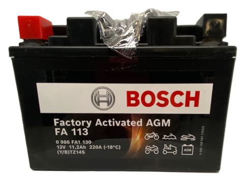 Batterie Moto BOSCH FA113 AGM 12v 11ah 230A YTZ14S TTZ14S 4 Pour