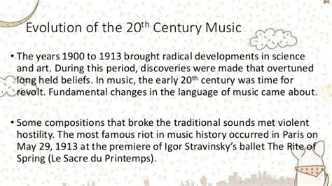 Music Of The 20th Century