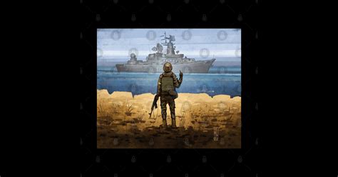 Russian Warship Go Fuck Yourself Stamp Boris Groh Stamp Sticker TeePublic