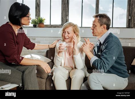 Sensitive Blonde Wife Losing Control During The Session Stock Photo Alamy