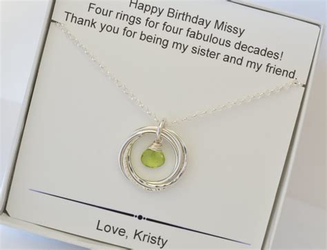 40th Birthday gift for sister, 4th Anniversary gift, Sister jewelry ...