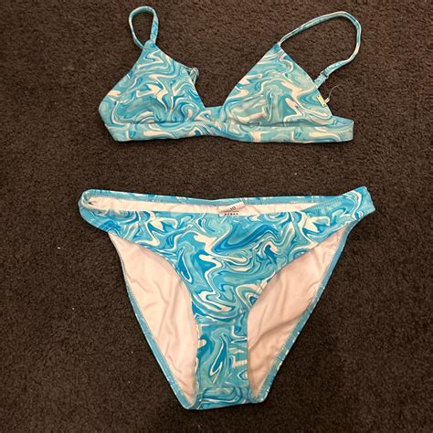 Blue City Beach Bikini Set Depop