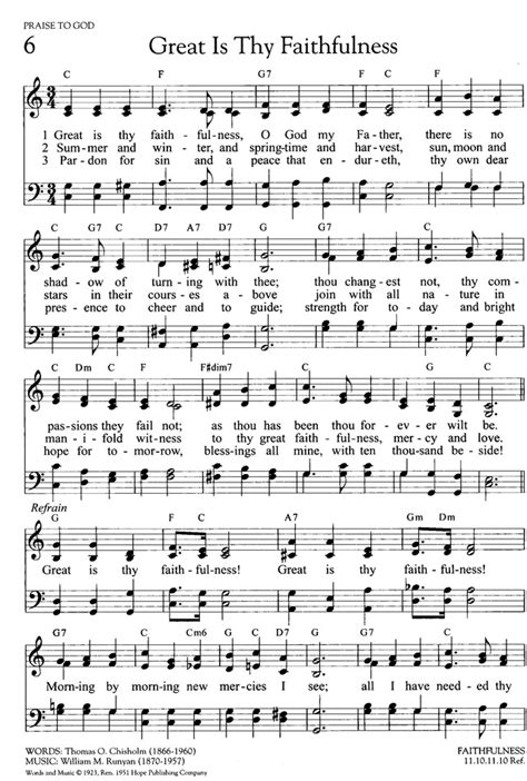 Great Is Thy Faithfulness Sheet Music