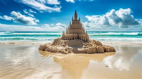 Premium AI Image | Sand castle on the beach