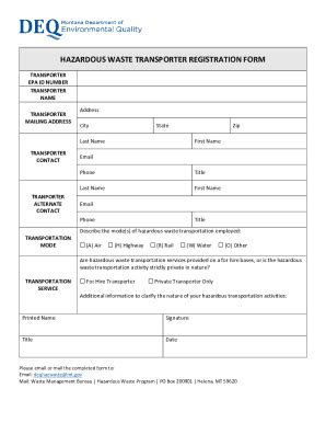 Fillable Online Deq Mt Transporter Registration Application DTSC Form