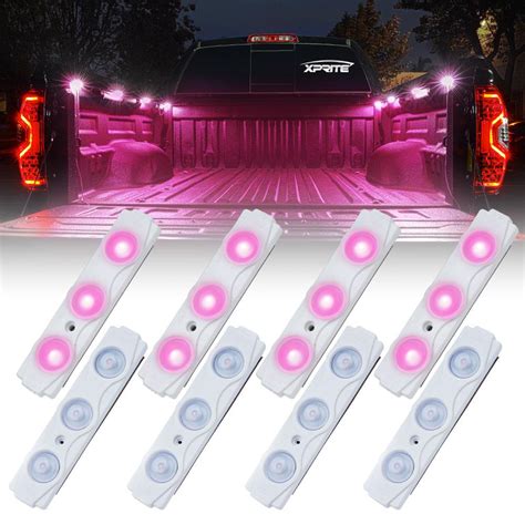 Xprite Usa Dl L Pk Led Rock Light Pods Truck Bed Lighting Kit