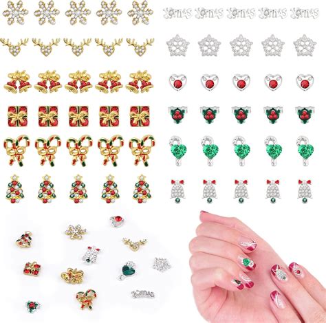 Amazon 60 PCS Christmas Nail Art Rhinestones EBANKU 3D Alloy Xmas