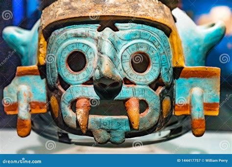 Ancient Aztec God Stone Statue Templo Mayor Mexico City Mexico