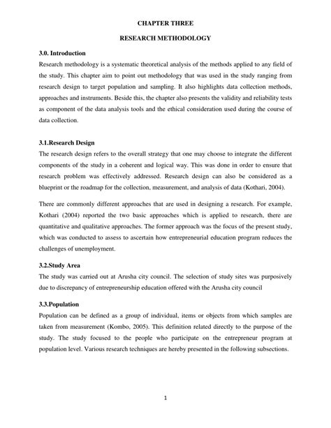 Example Of Research Methodology Chapter 3 Inksterschools Org