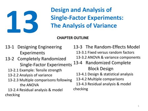 13 Design Analysis Of Single Factor Experiments Variance Ppt