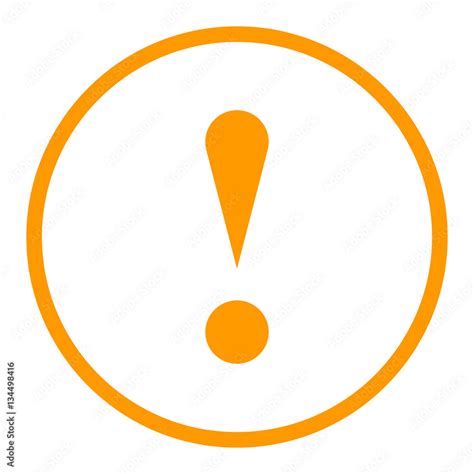 Orange Circle Exclamation Mark Icon Warning Sign Attention Butto Stock Vector Adobe Stock