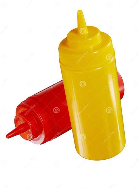 Red And Yellow Plastic Ketchup And Mustard Bottles Stock Image Image