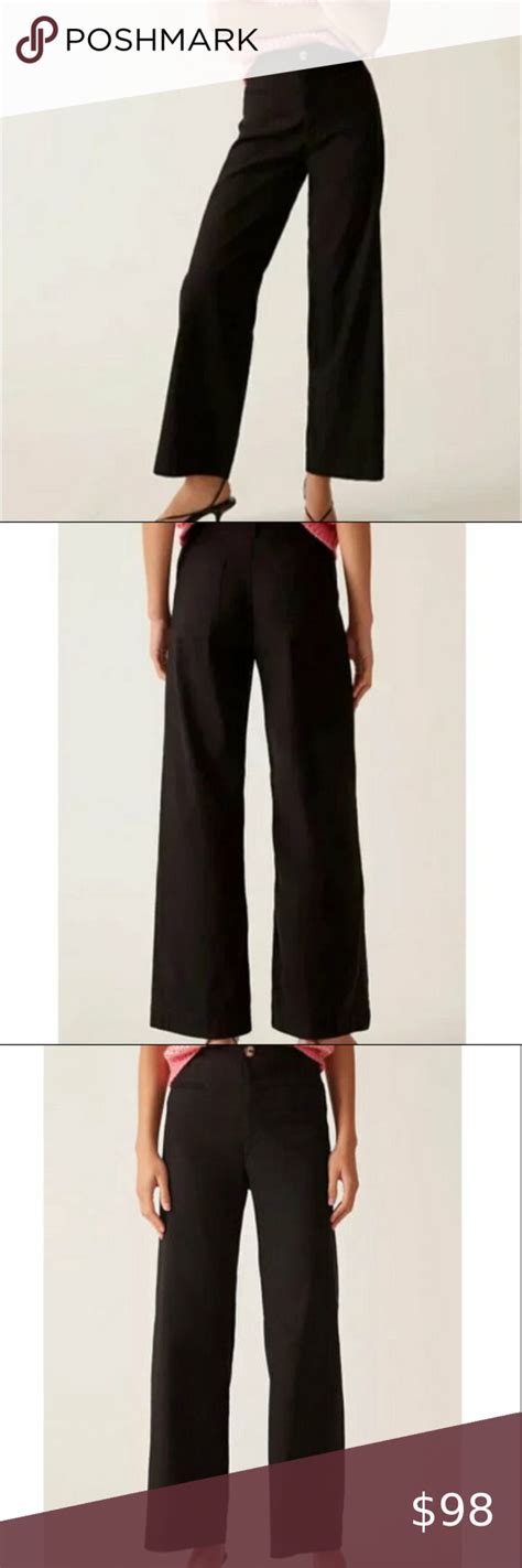 Anthropologie Maeve 24P NWT The Colette Wide Leg Pants Black 24 Petite