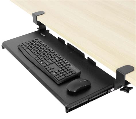 VIVO Large Keyboard Tray Under Desk Pull Out Platform With Pencil Drawer, Extra Sturdy C Clamp ...